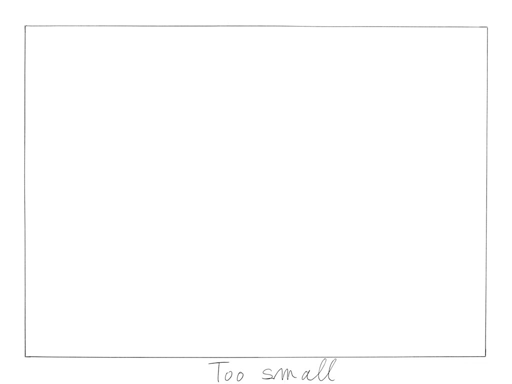 Claude Closky, ‘Too Big, Too Small’, 2009, black ballpoint on paper, two drawings 30 x 40 cm each.